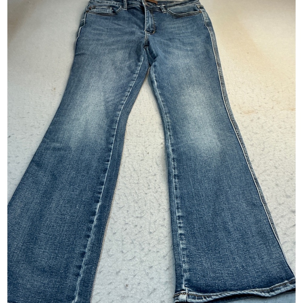 Judy Blue Flare Jeans Medium Wash Stretch High Rise Denim Blue Womens 11/30
